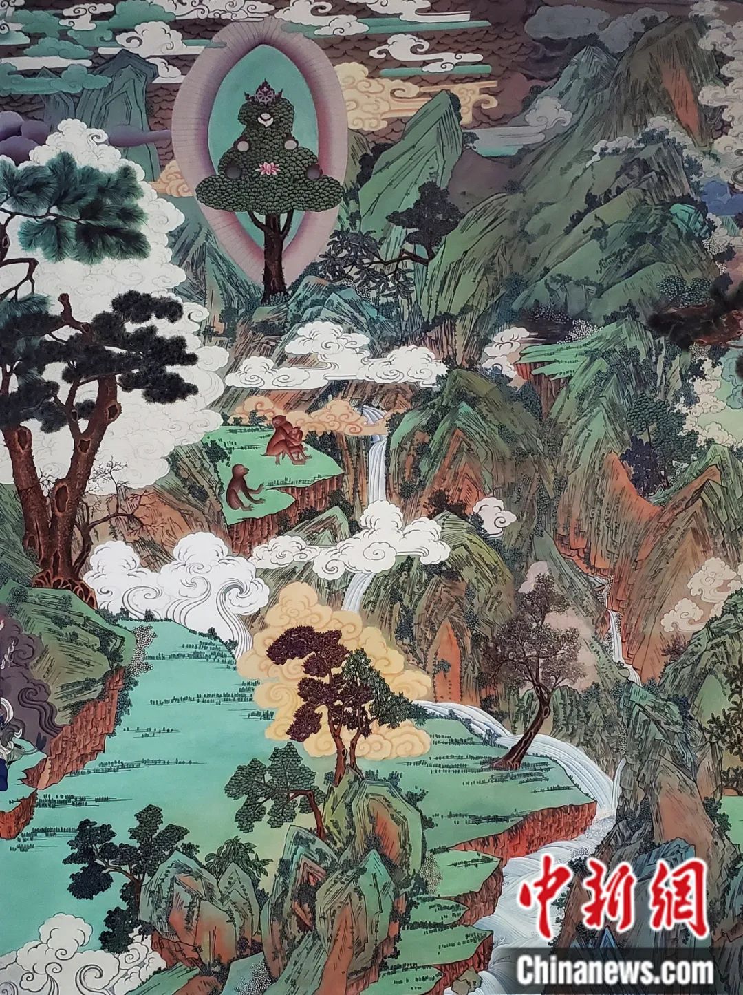 临摹、补绘的青海瞿昙寺壁画。受访者 供图